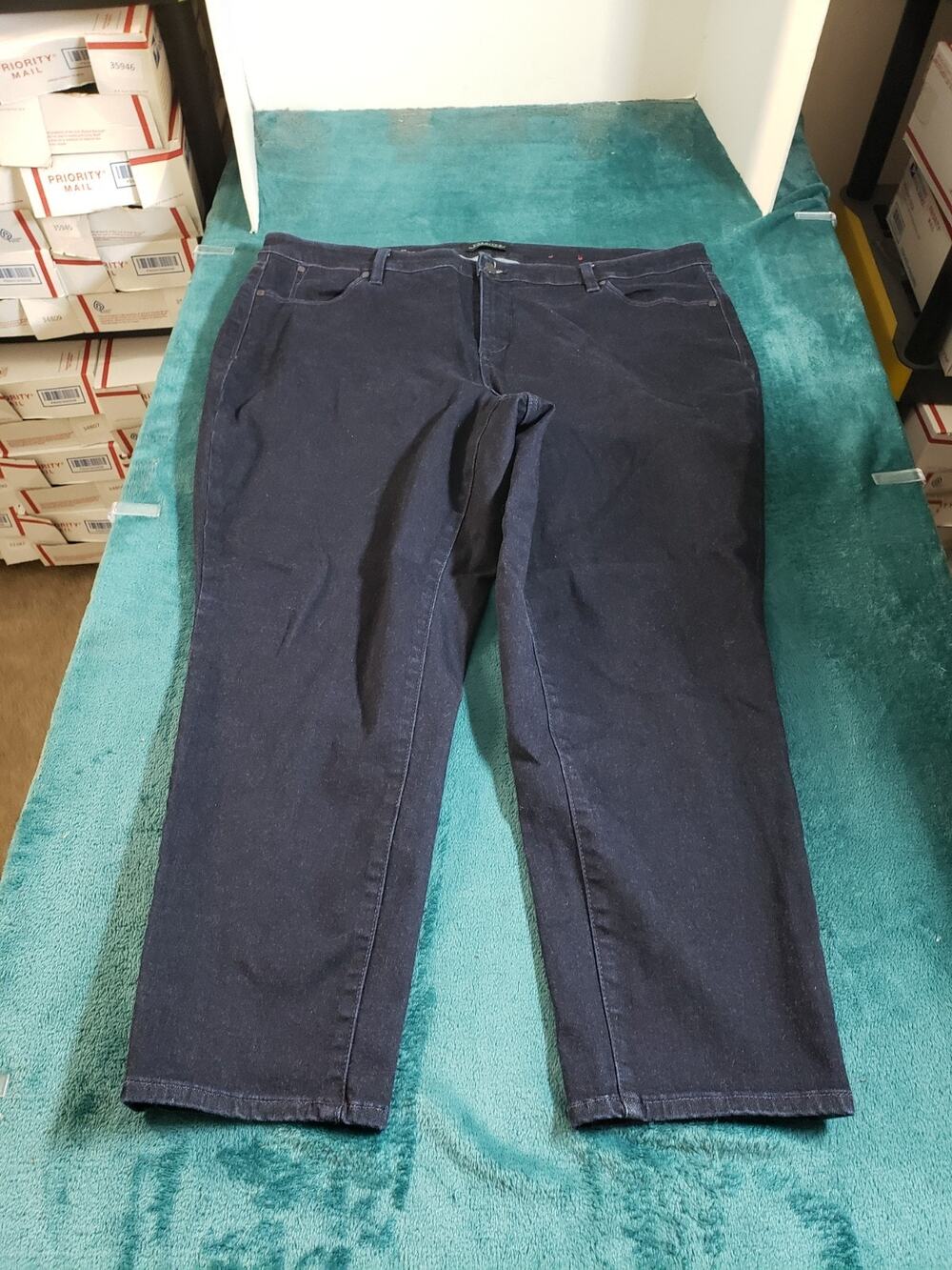 Talbots Jeans Size 20 W Petite Womens Blue Pants Ladies Mid Rise Slim Ankle